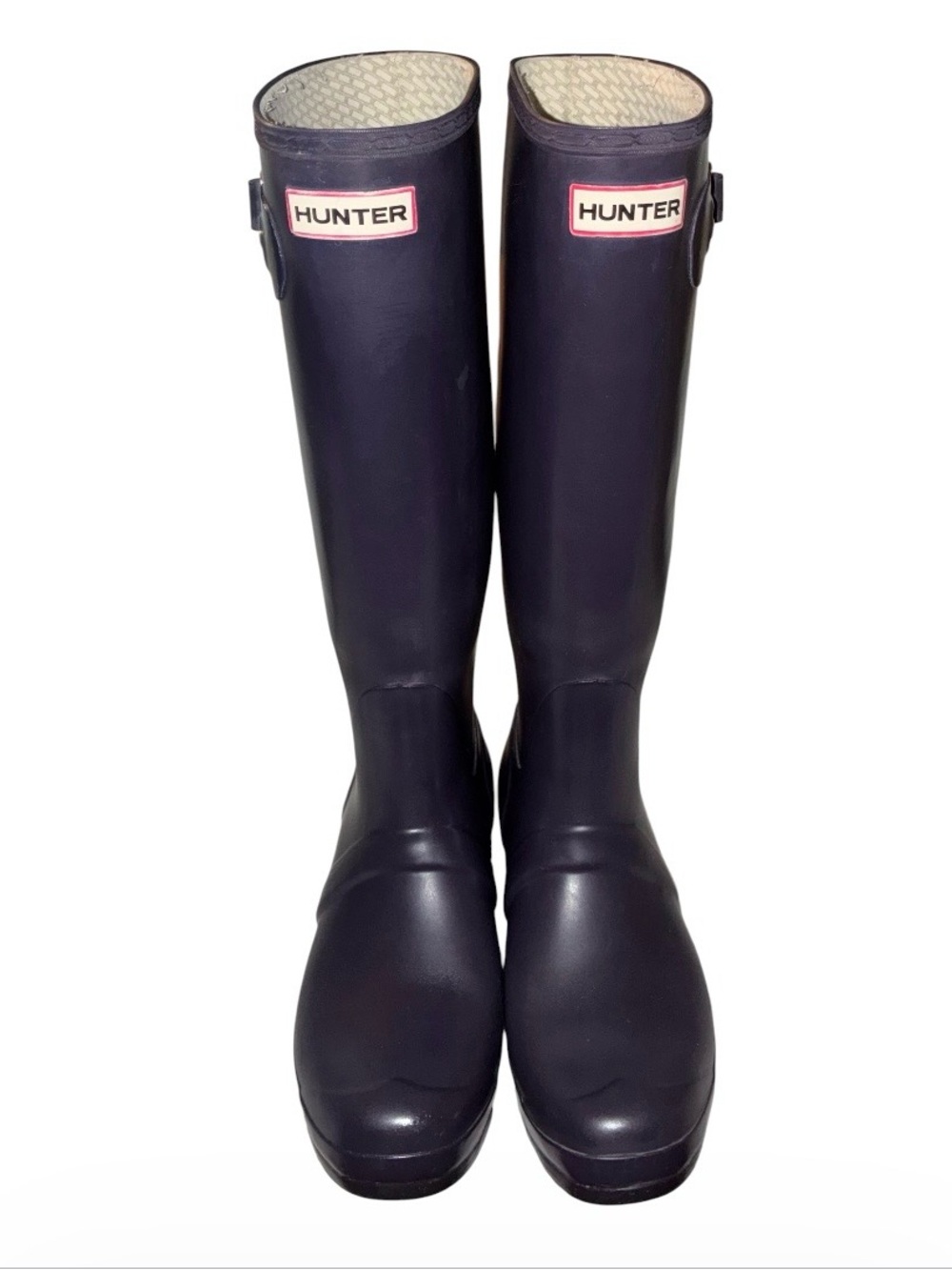 Original Hunter Tall Rubber Boots in Deep Purple Sz 8